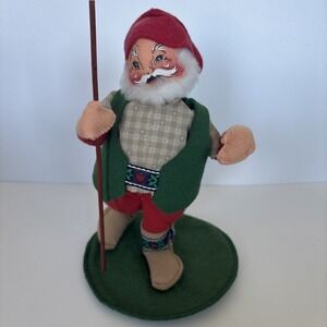 Annalee Old World Hiking Santa w/ Stick 8" Doll # 5150 Christmas Vintage 1994